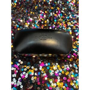 COACH New York Black Hard Clamshell Eye Glass Case  Sun Glasses Holder